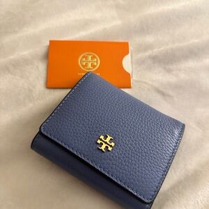 Tory Burch Blue Leather Wallet